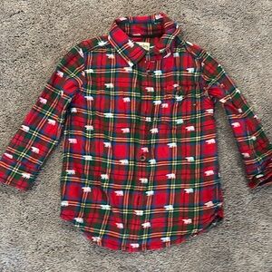 Hatley tartan button down shirt with bears